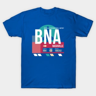 Nashville (BNA) Airport Code Baggage Tag E T-Shirt